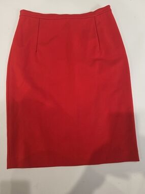 Diane von Furstenberg Red Viscose Skirt Size 8 | Classic Designer Skirt Capsule
